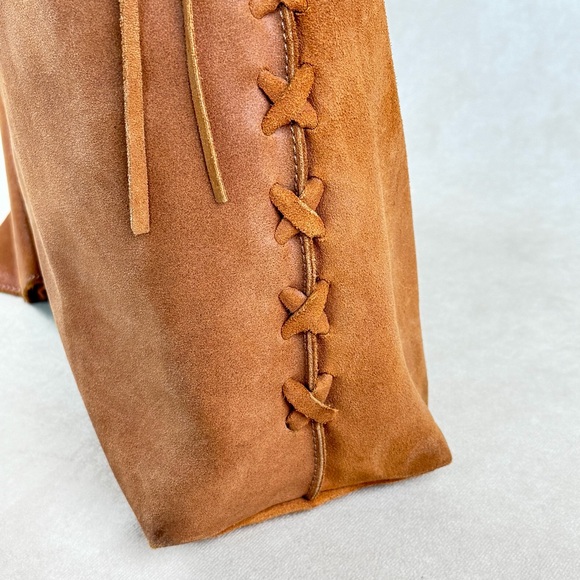 Gianni Notaro Genuine Leather Suede Tote Bag w/ Pouch | Made in Italy - Picture 6 of 16